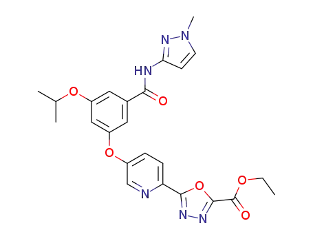 ethyl 5-(5-{3-isopropoxy-5-[(1-methyl-1H-pyrazol-3-yl)carbamoyl]phenoxy}pyridin-2-yl)-1,3,4-oxadiazole-2-carboxylate