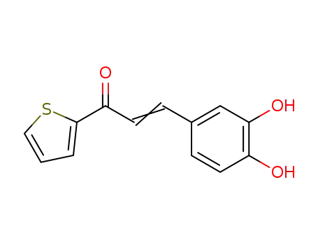 Molecular Structure of 267885-40-5 (2-Propen-1-one, 3-(3,4-dihydroxyphenyl)-1-(2-thienyl)-)