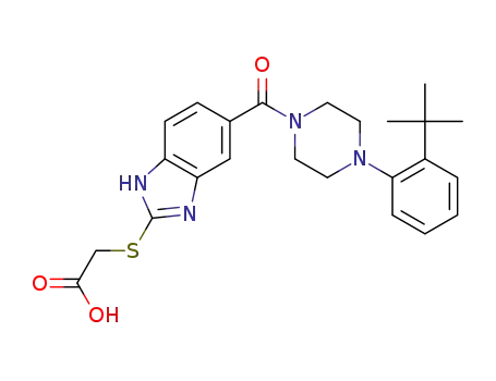 [(5-{[4-(2-tert-Butylphenyl)piperazin-1-yl]carbonyl}-1H-benzimidazol-2-yl)sulfanyl]acetic acid