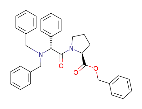 Molecular Structure of 925461-10-5 (L-Proline, (2R)-2-phenyl-N,N-bis(phenylmethyl)glycyl-, phenylmethyl
ester)