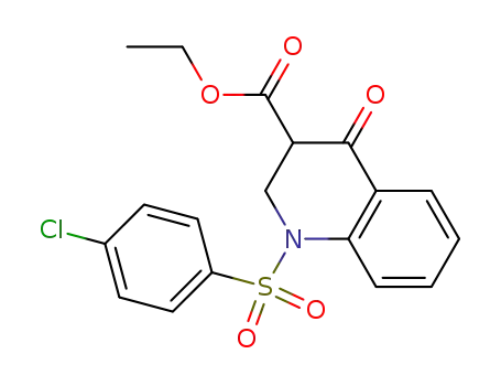 Molecular Structure of 959996-92-0 (ethyl 1-(4-chlorophenylsulfonyl)-4-oxo-1,2,3,4-tetrahydroquinoline-3-carboxylate)