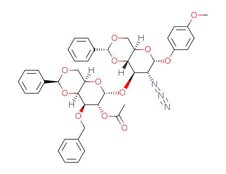 4-methoxyphenyl (2-O-acetyl-3-O-benzyl-4,6-O-benzylidene-α-D-galactopyranosyl)-(1->3)-2-azido-4,6-O-benzylidene-2-deoxy-α-D-glucopyranoside