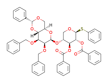 phenyl 2,3-di-O-benzyl-4,6-O-benzylidene-β-D-mannopyranosyl-(1->4)-2,3-di-O-benzoyl-1-thio-β-D-xylopyranoside