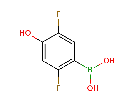 Molecular Structure of 1229584-22-8 (2,5-difluoro-4-hydroxyphenylboronic acid)