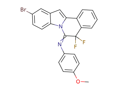 Molecular Structure of 1364953-45-6 (N-(10-bromo-5,5-difluoroindolo[2,1-a]isoquinolin-6(5H)-ylidene)-4-methoxyaniline)