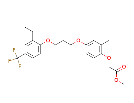 Molecular Structure of 910032-87-0 ({2-methyl-4-[3-(2-propyl-4-trifluoromethyl-phenoxy)-propoxy]-phenoxy}-acetic acid methyl ester)
