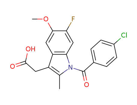 Molecular Structure of 823177-75-9 (1H-Indole-3-acetic acid,
1-(4-chlorobenzoyl)-6-fluoro-5-methoxy-2-methyl-)
