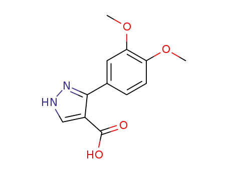 Molecular Structure of 879996-77-7 (3-(3,4-DIMETHOXYPHENYL)-1H-PYRAZOLE-4-CARBOXYLIC ACID)
