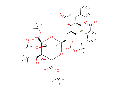 tri-tert-butyl [1S,1(3S,4S,5R),3S,4S,5R,6R,7R]-6-acetoxy-1-[4-acetoxy-5-methyl-3-[(2-nitrophenylseleno)methyl]-6-phenylhexyl]-7-(tert-butoxycarbonyl)oxy-4-hydroxy-2,8-dioxabicyclo[3.2.1]octane-3,4,5-tricarboxylate