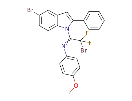 Molecular Structure of 1364952-72-6 (N-(2-bromo-1-(5-bromo-2-phenyl-1H-indol-1-yl)-2,2-difluoroethylidene)-4-methoxyaniline)