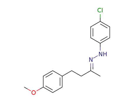 Molecular Structure of 1381772-13-9 ((E)-1-(4-chlorophenyl)-2-(4-(4-methoxyphenyl)butan-2-ylidene)hydrazine)