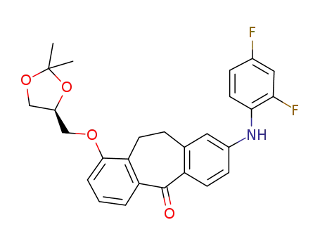 S-8-(2,4-difluorophenylamino)-1-(2,2-dimethyl-[1,3]dioxolan-4-ylmethoxy)-10,11-dihydrodibenzo[a,d]cyclohepten-5-one