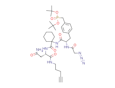 (4-{(S)-2-(2-Azido-acetylamino)-2-[1-((S)-2-carbamoyl-1-pent-4-ynylcarbamoyl-ethylcarbamoyl)-cyclohexylcarbamoyl]-ethyl}-benzyl)-phosphonic acid di-tert-butyl ester