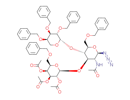 2-acetamido-3-O-[2,3,4-tri-O-acetyl-6-O-benzyl-β-D-galactopyranosyl]-4-O-[2,3,4-tri-O-benzyl-β-D-arabinopyranosyl]-6-O-benzyl-2-deoxy-β-D-glucopyranosyl azide