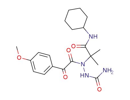 Molecular Structure of 898261-58-0 (N-cyclohexyl-2-[N'-carbamoyl-N-(2-oxo-2-{p-methoxy}phenylacetyl)hydrazino]isobutyramide)