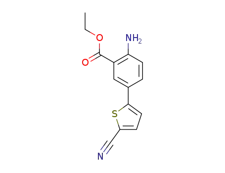 Molecular Structure of 1397709-67-9 (ethyl 2-amino-5-(5-cyanothiophen-2-yl)benzoate)