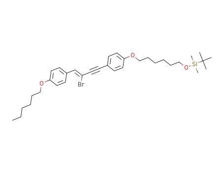 Molecular Structure of 1388811-39-9 (2-bromo-1-(4-hexyloxyphenyl)-4-[4-(6-tert-butyldimethylsiloxyhexyloxy)phenyl]-1-(Z)butene-3yne)