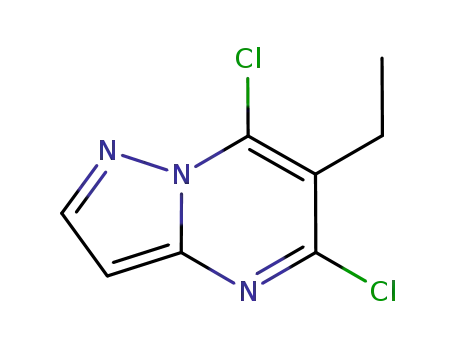 피라졸로[1,5-a]피리미딘, 5,7-디클로로-6-에틸-(9CI)