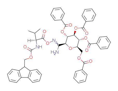 O-[(1S)-N-{[(9H-fluoren-9-yl)methoxy]carbonyl}valinoyl]-C-(2,3,4,6-tetra-O-benzoyl-β-D-glucopyranosyl)formamidoxime
