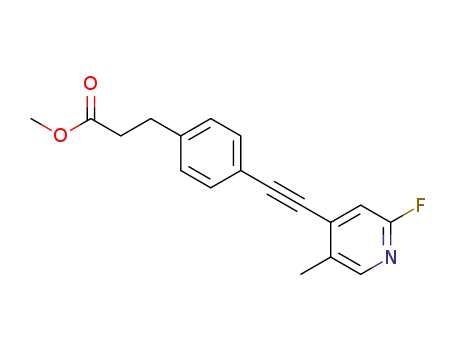 Molecular Structure of 1334589-83-1 (methyl 3-(4-((2-fluoro-5-methylpyridin-4-yl)ethynyl)phenyl)-propanoate)