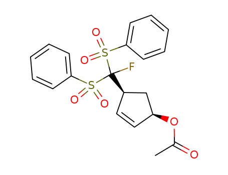 Acetic acid (1R,4S)-4-(bis-benzenesulfonyl-fluoro-methyl)-cyclopent-2-enyl ester