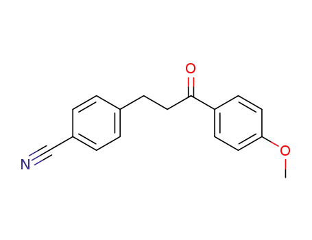 Molecular Structure of 62584-73-0 (Benzonitrile, 4-[3-(4-methoxyphenyl)-3-oxopropyl]-)