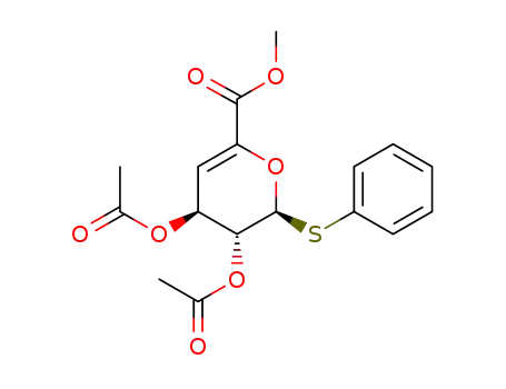 Molecular Structure of 1350467-71-8 (methyl (phenyl 2,3-di-O-acetyl-4-deoxy-1-thio-α-L-threo-hex-4-enopyranosid)uronate)