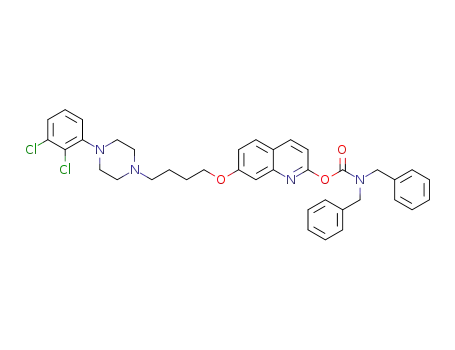 Molecular Structure of 1352726-47-6 (7-(4-(4-(2,3-dichlorophenyl)piperazin-1-yl)butoxy)quinolin-2-yl dibenzylcarbamate)