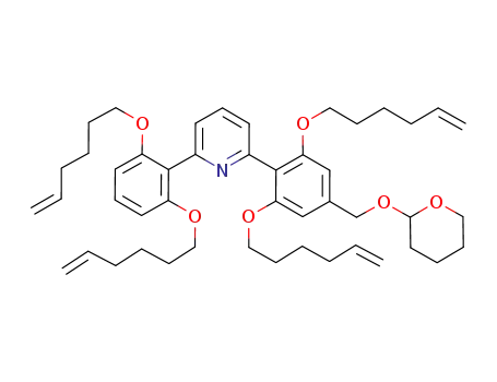 Molecular Structure of 934991-07-8 (2-[2,6-bis(hex-5-enyloxy)phenyl]-6-[2,6-bis(hex-5-enyloxy)-4-(2-tetrahydropyranyloxymethyl)phenyl]pyridine)