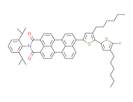5-([N-(2,6-diisopropylphenyl)]-9-perylenyl-3,4-dicarboximide)-3,4'-dihexyl-5'-iodo-2,2'-bithiophene