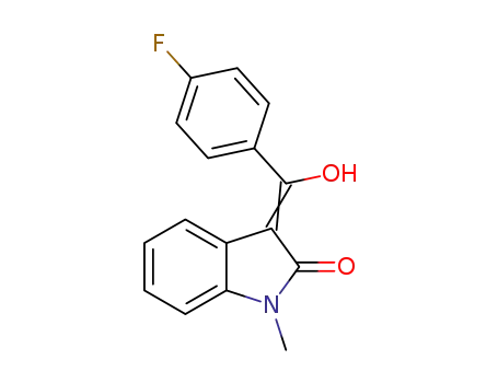 Molecular Structure of 1384559-55-0 (3-((4-fluorophenyl)(hydroxy)methylene)-1-methylindolin-2-one)