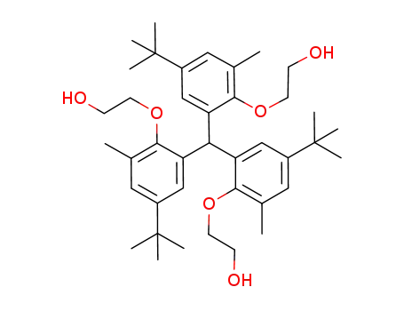 Molecular Structure of 957107-96-9 (tris[2-(2-hdyroxyethoxy)-3-methyl-5-tert-butylphenyl]methane)