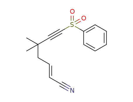 (E)-5,5-dimethyl-7-(phenylsulfonyl)hept-2-en-6-ynenitrile