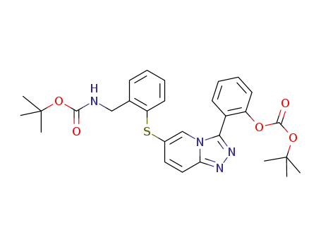 2-{6-[(2-{[(tert-butoxycarbonyl)amino]methyl}phenyl)thio][1,2,4]triazolo[4,3-a]pyridin-3-yl}phenyl tert-butyl carbonate