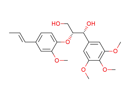 Molecular Structure of 1395081-64-7 ((1R,2R)-2-(2-methoxy-4-((E)-prop-1-enyl)phenoxy)-1-(3,4,5-trimethoxyphenyl)propane-1,3-diol)
