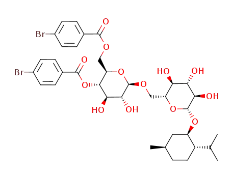 (-)-menthyl 6-O-[4,6-bis-O-(4-bromobenzoyl)-β-D-glucopyranosyl]-β-D-glucopyranoside