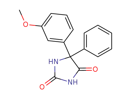 Molecular Structure of 17816-49-8 (2,4-Imidazolidinedione, 5-(3-methoxyphenyl)-5-phenyl-)