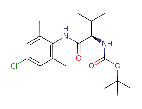 Molecular Structure of 936627-94-0 ((+)-(R)-N<sup>2</sup>-(tert-butoxycarbonyl)-N<sup>1</sup>-(4-chloro-2,6-dimethylphenyl)valinamide)
