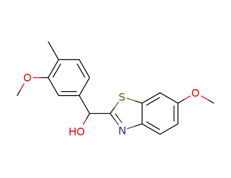 Molecular Structure of 1361253-14-6 ((6-methoxy-1,3-benzothiazol-2-yl)(4-methyl-3-methoxyphenyl)methanol)