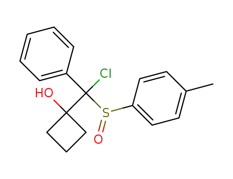 Molecular Structure of 1356187-49-9 (1-{chloro(phenyl)[(4-tolyl)sulfinyl]methyl}cyclobutanol)