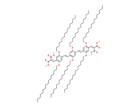 tetramethy 2,2'-((((1E,1'E)-(2,5-bis(hexadecyloxy)-1,4-phenylene)bis(ethene-2,1-diyl))bis(2,5-bis(hexadecyloxy)-4,1-phenylene))bis-(methanylylidene)dimalonate)