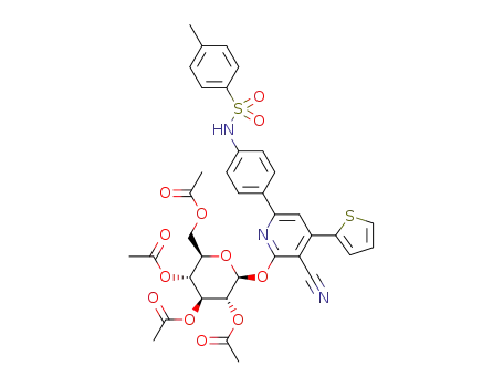 N-(4-(5-cyano-6-(2',3',4',6'-tetra-O-acetyl-β-D-glucopyranosyloxy)-4-(thien-2-yl)-1,6-dihydropyridin-2-yl)phenyl)-4-methylbenzenesulfonamide