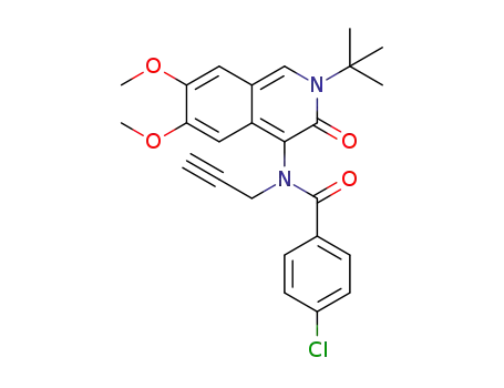 N-(2-(tert-butyl)-6,7-dimethoxy-3-oxo-2,3-dihydroisoquinolin-4-yl)-4-chloro-N-(prop-2-ynyl)benzamide