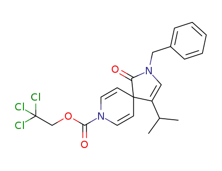 2-benzyl-4-isopropyl-oxo-2,8-diaza-spiro[4.5]deca-3,6,9-triene-8-carboxylic acid 2,2,2-trichloro-ethyl ester