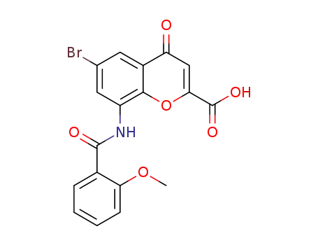 Molecular Structure of 1443367-22-3 (6-bromo-8-(2-methoxybenzamido)-4-oxo-4H-chromene-2-carboxylic acid)