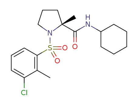 (2R)-1-(3-chloro-2-methylphenylsulfonyl)-N-cyclohexyl-2-methylpyrrolidine-2-carboxamide