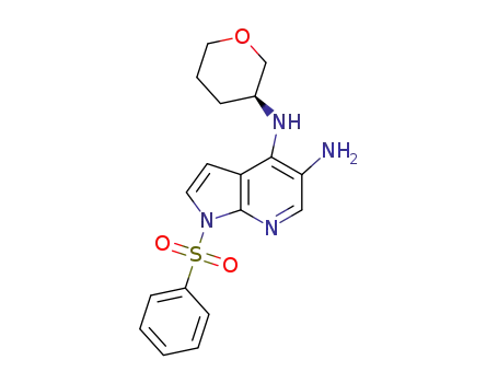 Molecular Structure of 1315497-11-0 (1-benzenesulfonyl-N-4-(S)-tetrahydro-pyran-3-yl-1H-pyrrolo[2,3-b]pyridine-4,5-diamine)