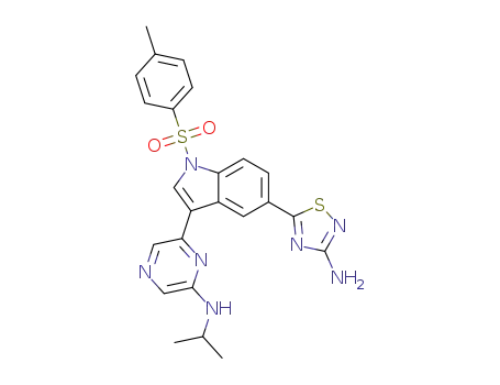 5-(3-(6-(isopropylamino)pyrazin-2-yl)-1-tosyl-1H-indol-5-yl)-1,2,4-thiadiazol-3-amine