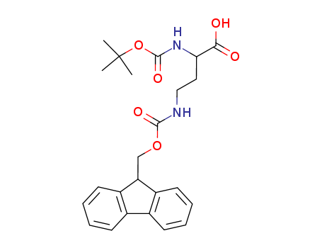 Butanoic acid,2-[[(1,1-dimethylethoxy)carbonyl]amino]-4-[[(9H-fluoren-9-ylmethoxy)carbonyl]amino]-,(2R)-