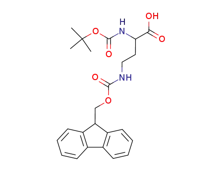 Molecular Structure of 131570-57-5 (BOC-D-DAB(FMOC)-OH)